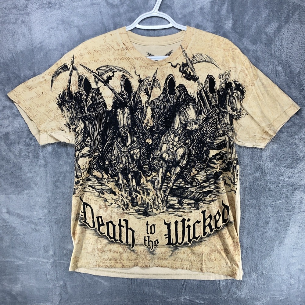 Apprime Death To The Wicked T-Shirt Graphic Print Men's Large Y2K Tee